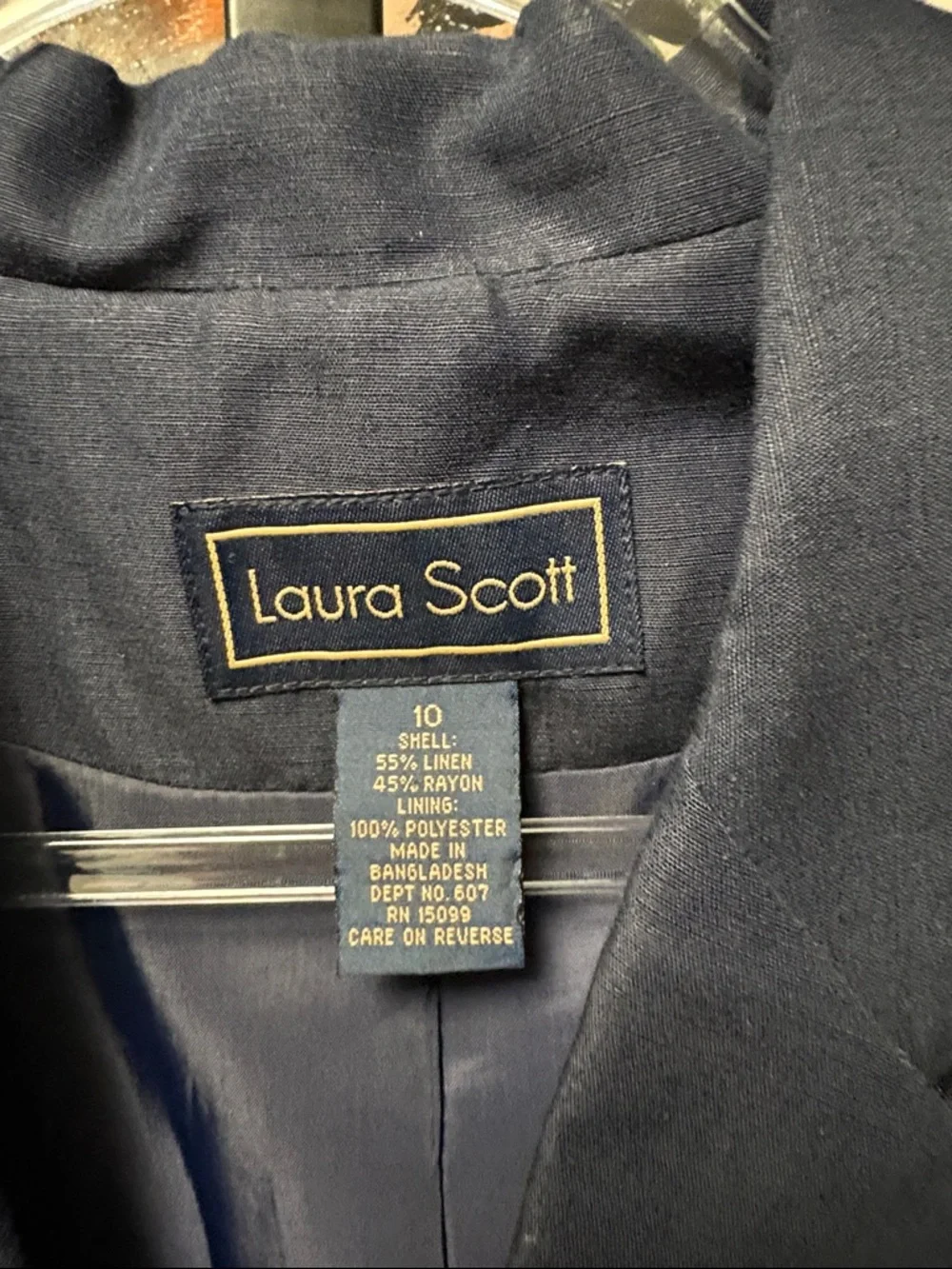 Laura Scott Navy Single-Breasted Blazer - Picture 2 of 3